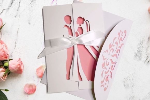 Download Bride and Groom Wedding Gate Fold Card - Old Collection
