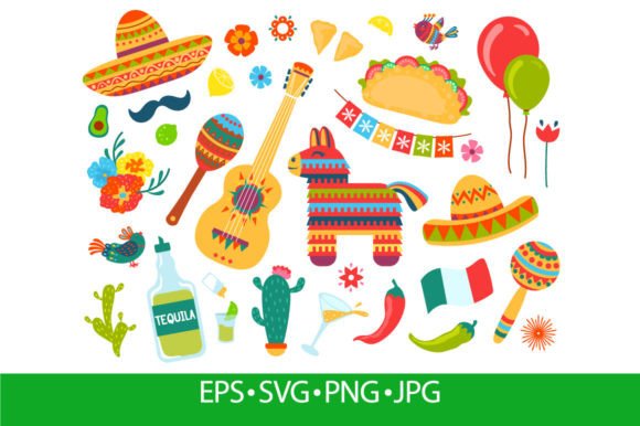 Download Mexican Doodle Elements, Cinco De Mayo F - Mexican Collection