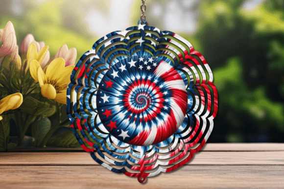 Download USA Flag Swirl Wind Spinner - Swirl Collection