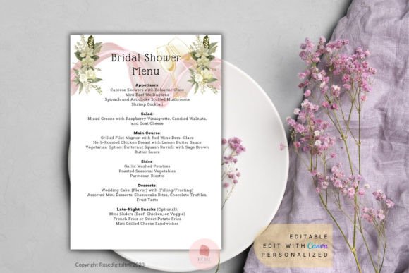Download Bridal Shower Menu - Menu Collection