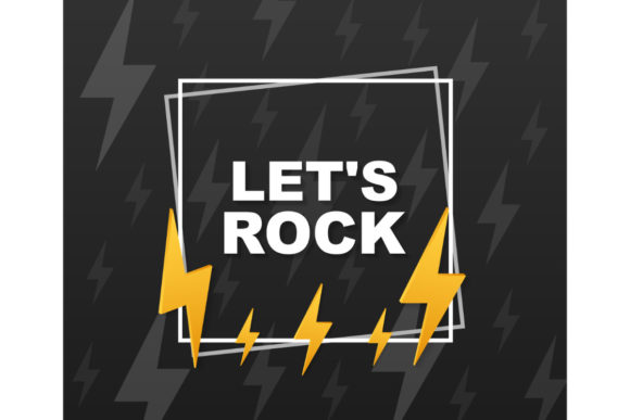Download Let's Rock Poster. Vector Typographic - Premium Resources