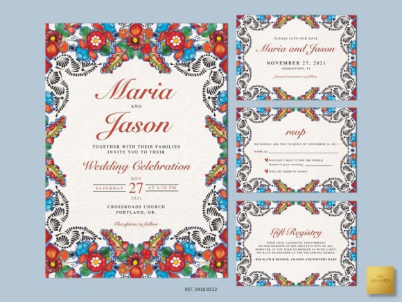 Download Mexican Theme Wedding Set 12 Templates - Mexican Collection