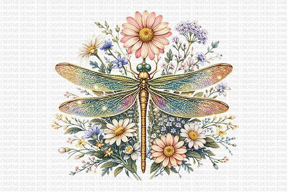 Download Dragonfly Floral Boho PNG - Premium Resources