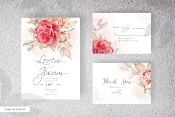 Download Watercolor Red Florals Wedding Template - Floral Collection
