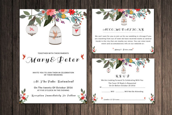 Download Printable Floral Wedding Invitation Set - Floral Collection